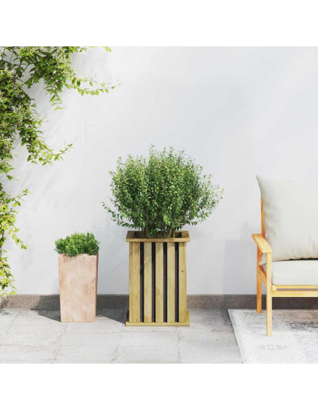 Fioriera da Giardino con Rivestimento 33x33x45 cm in Legno di Pino