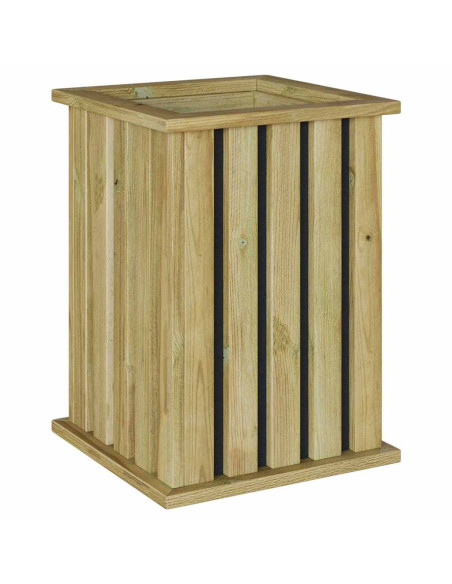 Fioriera da Giardino con Rivestimento 33x33x45 cm in Legno di Pino
