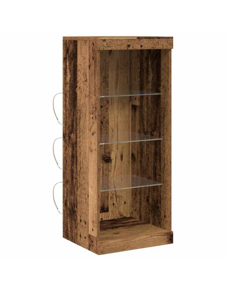 Sideboard con Luci LED Legno Antico 41x37x100 cm