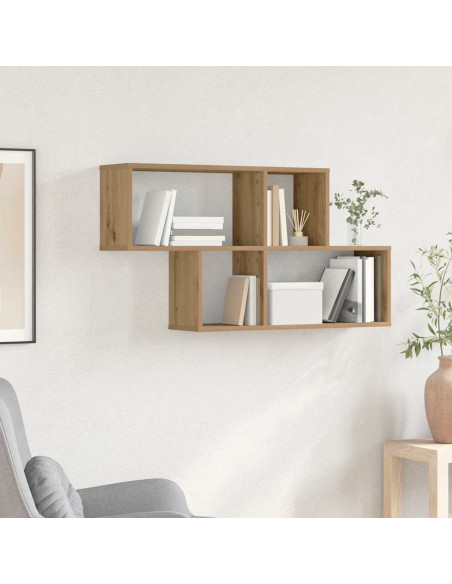 Mensola a Parete Rovere Artigianale 100x20x53 cm Legno Ingegnerizzato