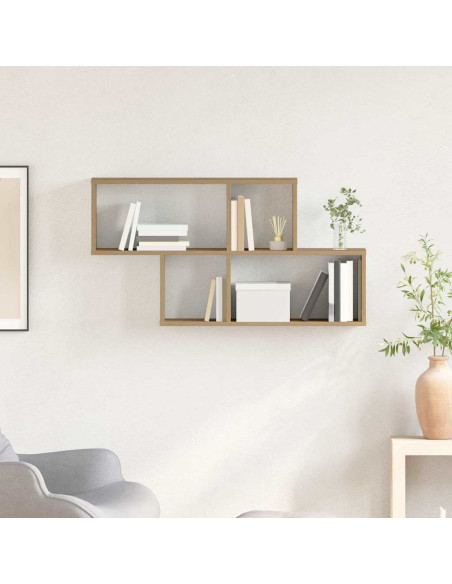 Scaffale da parete con lo scaffale Marrone Legno multistrato