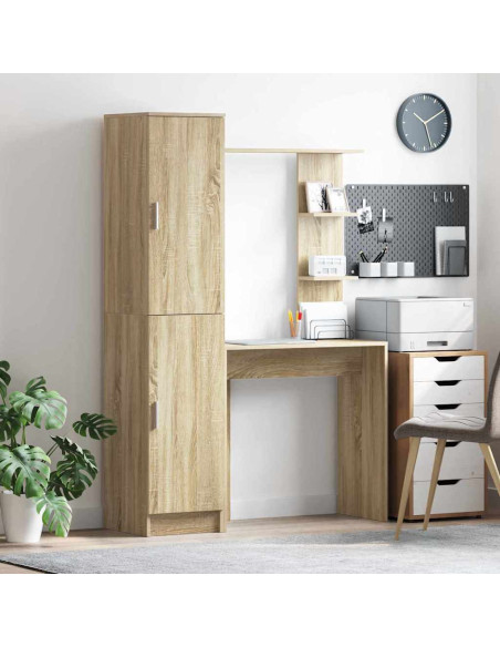 Scrivania con spazio Rovere Sonoma Legno ingegnerizzato