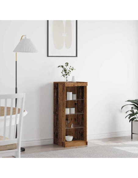 Sideboard con Luci LED Legno Antico 41x37x100 cm
