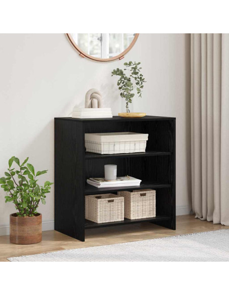 Mobile soggiorno rovere nero 70x41x75 cm legno ingegnerizzato
