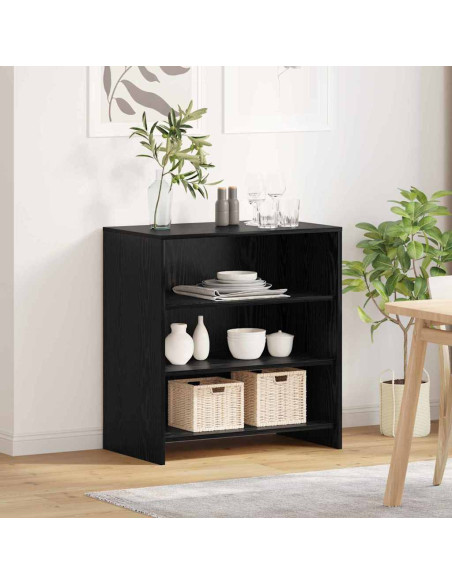 Mobile soggiorno rovere nero 70x41x75 cm legno ingegnerizzato