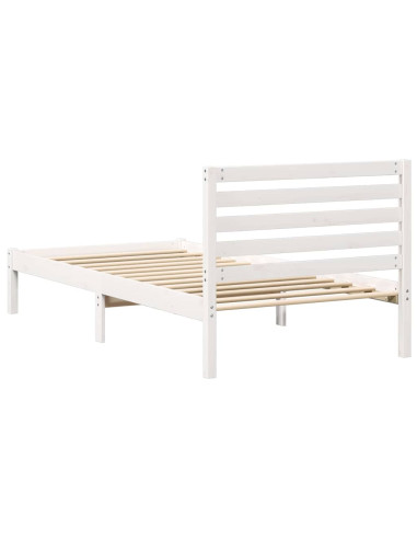 Struttura del letto Bianco 90 x 190 cm Pino massello