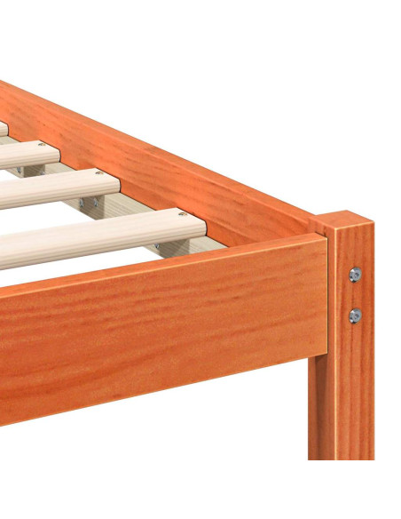 Struttura del letto con testiera Cera marrone 75 x 190 cm