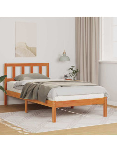 Struttura del letto Marrone cerato 75 x 190 cm Pino massello 2