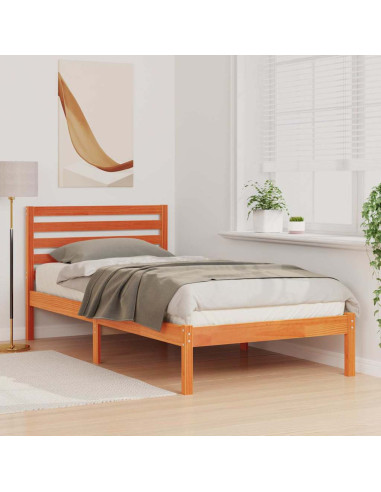 Struttura del letto Marrone cerato 90 x 200 cm Pino massello