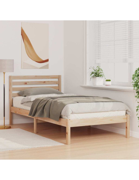 Struttura del letto Marrone 100 x 200 cm Pino massello