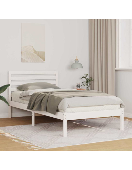 Struttura del letto Bianco 100 x 200 cm Legno di pino massello