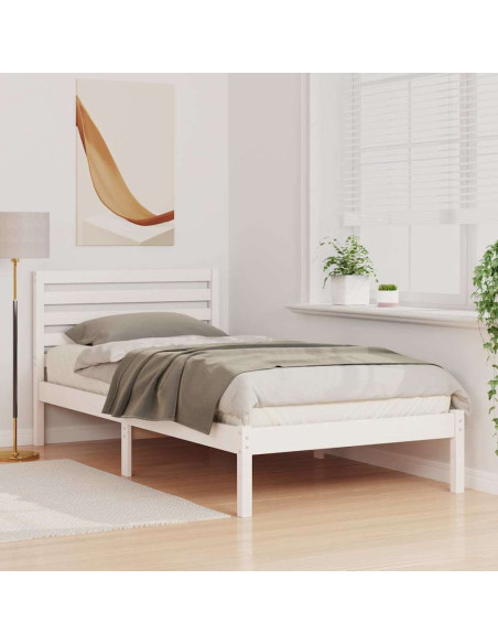 Struttura del letto Bianco 100 x 200 cm Legno di pino massello
