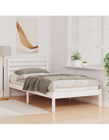 Struttura del letto Bianco 90 x 190 cm Pino massello