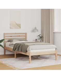 Struttura del letto Marrone 75 x 190 cm Pino massello 2