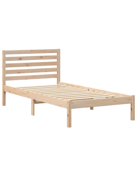 Struttura del letto Marrone 75 x 190 cm Legno di pino massello