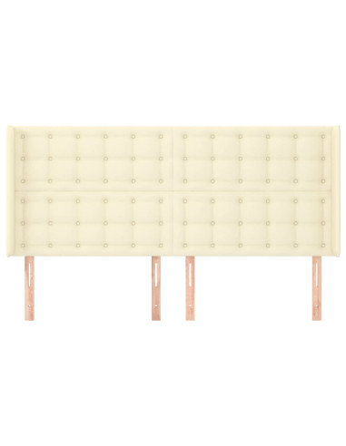 Testiera ad Orecchio Crema 203x16x118/128 cm in Similpelle