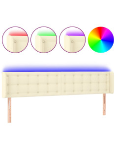 Testiera a LED Crema 203x16x78/88 cm in Similpelle 2