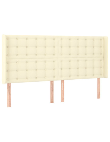 Testiera a LED Crema 203x23x118/128 cm in Similpelle