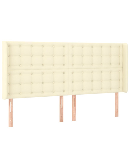 Testiera a LED Crema 203x23x118/128 cm in Similpelle