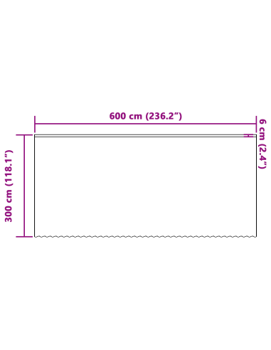 Tenda in Pizzo con tende Bianco 300 x 600 cm Poliestere