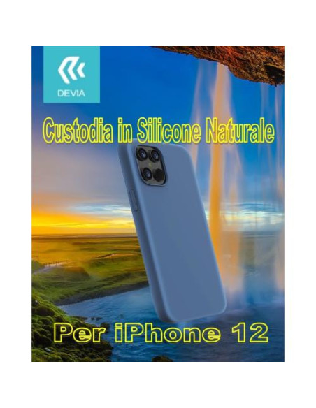 DEVIA COVER IN SILICONE WATERPROOF PER IPHONE 12 & 12 PRO BLU