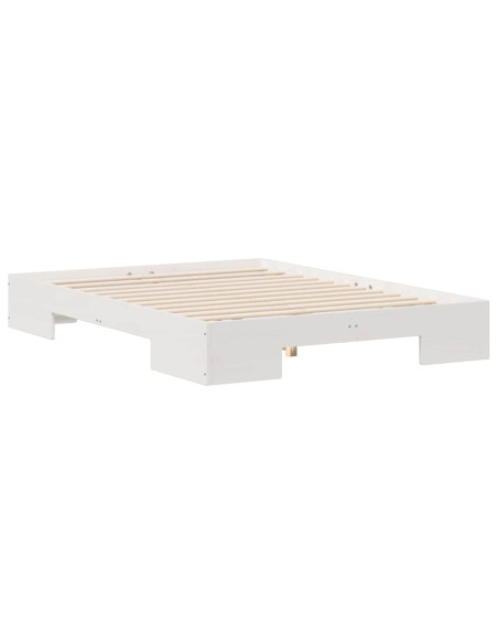 Struttura letto a terra con archiviazione Bianco 140 x 190 cm