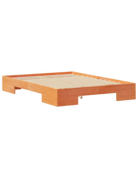Struttura letto a terra con archiviazione Marrone 120 x 190 cm