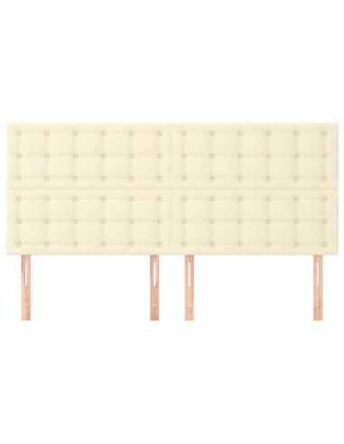 Testiere 4 pz Crema 100x5x78/88 cm in Similpelle