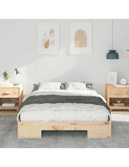 Struttura letto a terra con archiviazione Marrone 140 x 190 cm