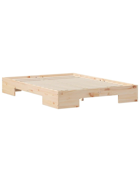 Struttura letto a terra con archiviazione Marrone 140 x 190 cm
