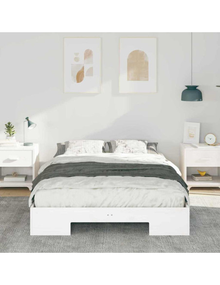 Struttura letto a terra con archiviazione Bianco 140 x 190 cm