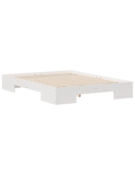 Struttura letto a terra con archiviazione Bianco 140 x 190 cm