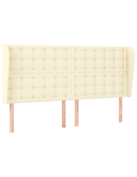 Testiera ad Orecchio Crema 203x23x118/128 cm in Similpelle