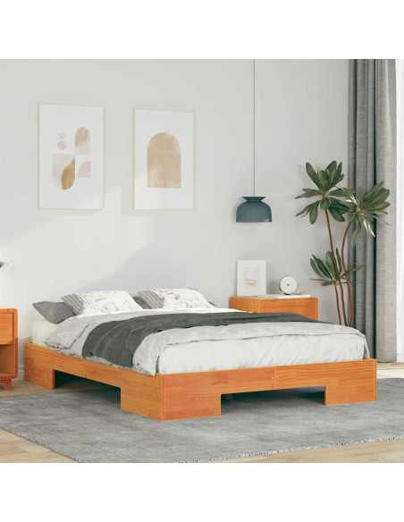 Struttura letto a terra con archiviazione Marrone 120 x 190 cm