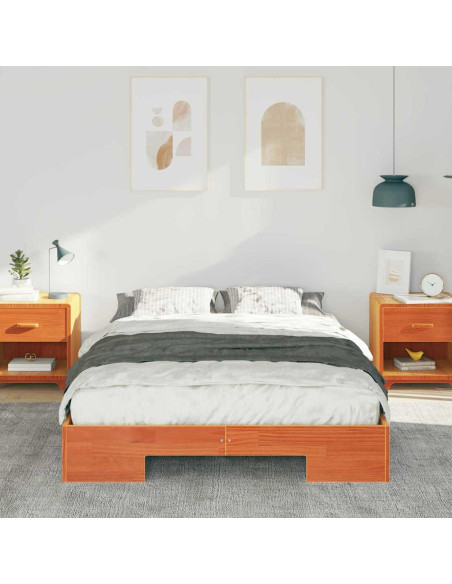 Struttura letto a terra con archiviazione Marrone 120 x 190 cm