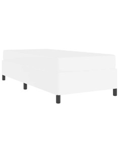 Struttura del letto con materasso Bianco 90 x 190 cm Tessuto 2
