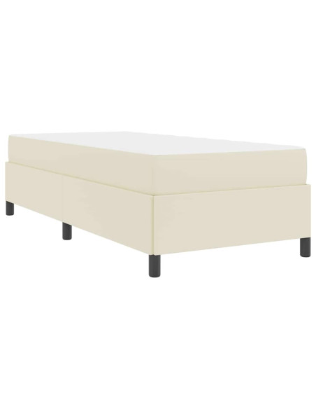 Struttura letto con materasso Crema 90 x 200 cm Pelle sintetica