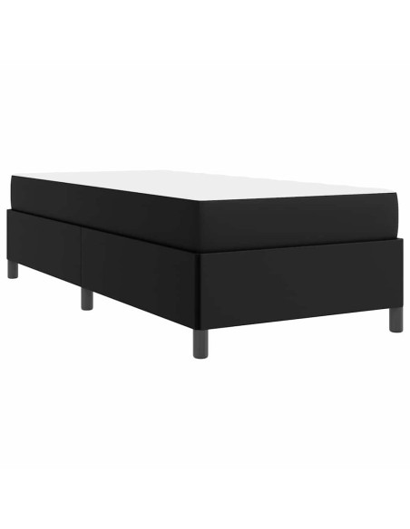 Struttura letto con materasso Nero 100 x 200 cm Pelle sintetica