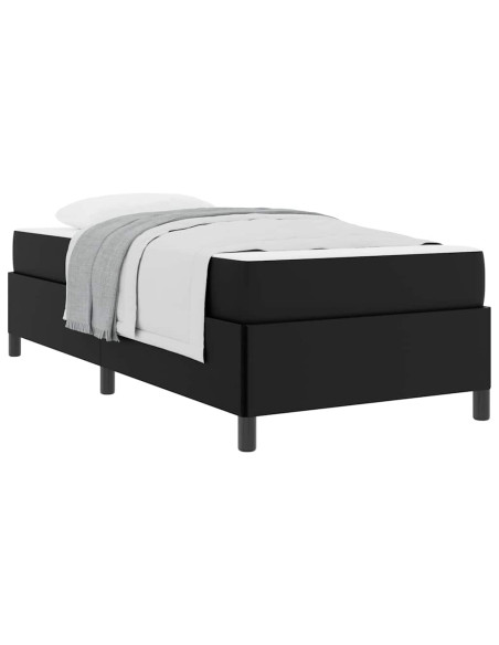 Struttura letto con materasso Nero 100 x 200 cm Pelle sintetica
