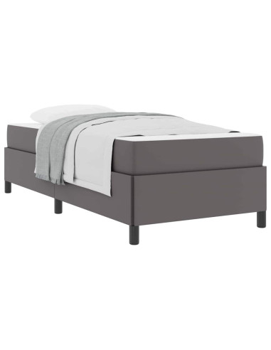 Struttura del letto con materasso Grigio 100 x 200 cm Tessuto