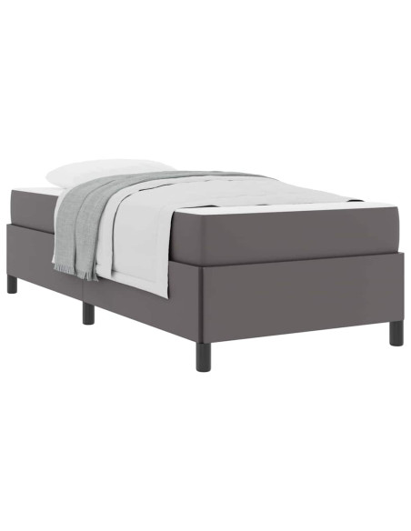 Struttura del letto con materasso Grigio 100 x 200 cm Tessuto