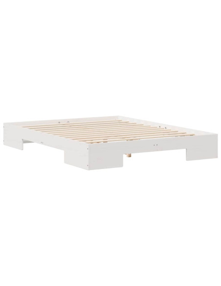 Struttura letto a terra con archiviazione Bianco 140 x 200 cm