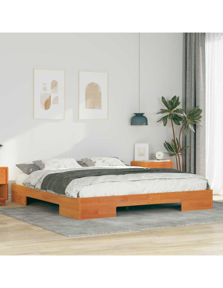 Struttura letto a terra con archiviazione Marrone 180 x 200 cm