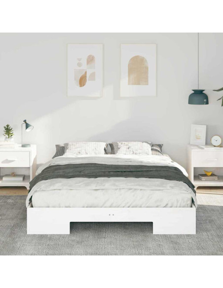 Struttura letto a terra con archiviazione Bianco 150 x 200 cm
