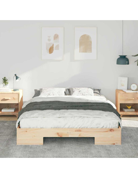 Struttura letto a terra con archiviazione Marrone 140 x 200 cm