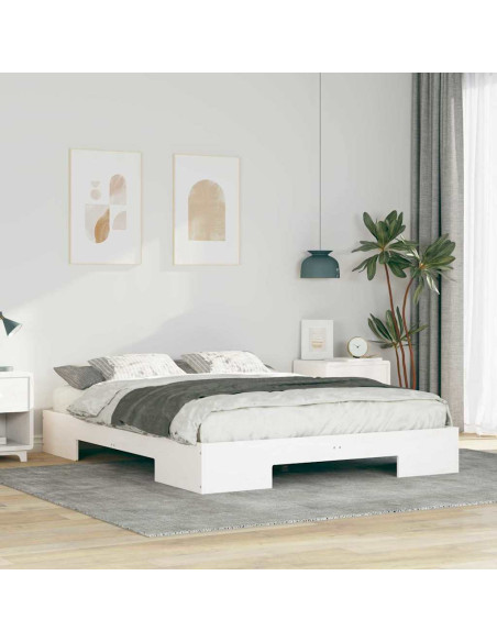 Struttura letto a terra con archiviazione Bianco 140 x 200 cm