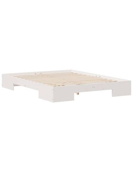 Struttura letto a terra con archiviazione Bianco 140 x 200 cm
