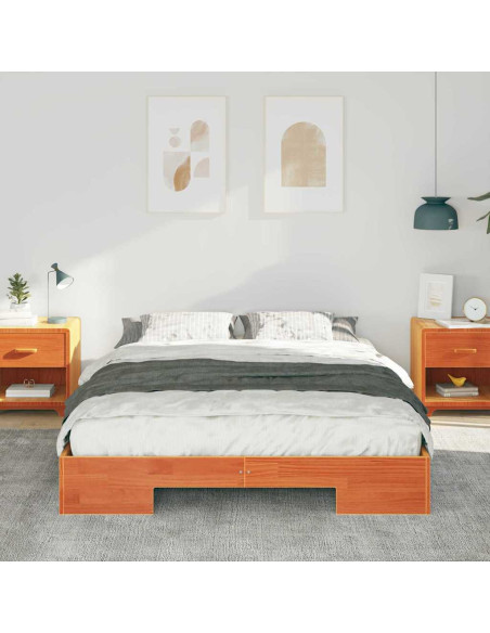 Struttura letto a terra con archiviazione Marrone 140 x 200 cm
