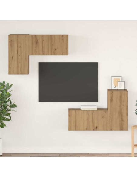 Set mobile TV 4 pcs rovere artigianale 60 x 30 x 30 cm