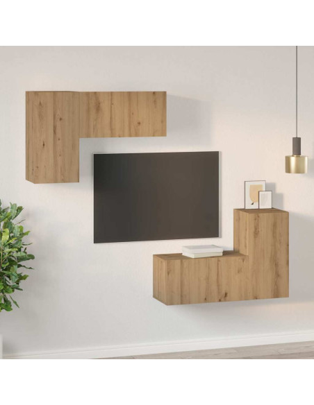 Set mobile TV 4 pcs rovere artigianale 60 x 30 x 30 cm